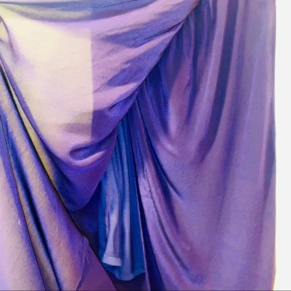 Olivaceous 100% silk layered plum maxi skirt - Picture 2 of 16